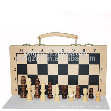 tabuleiro de xadrez de madeira dobrável de alta qualidade